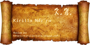 Kirilla Nóra névjegykártya