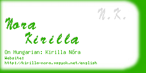 nora kirilla business card