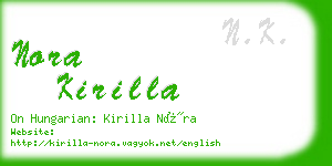 nora kirilla business card